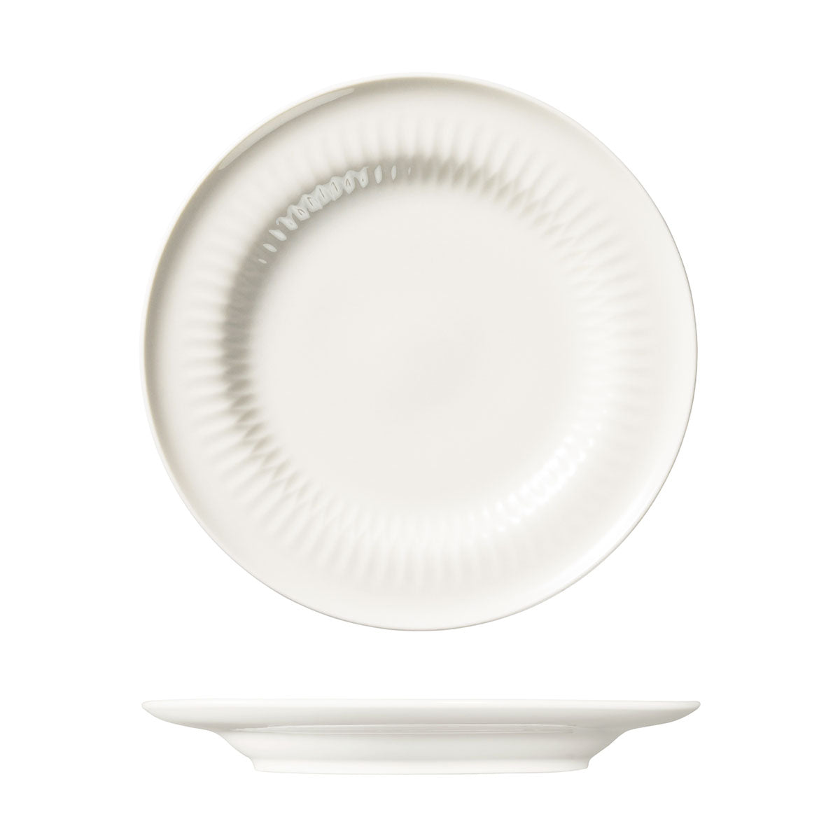 Luzerne Cottage White Round Plate - Wide Rim (230mm Ø)