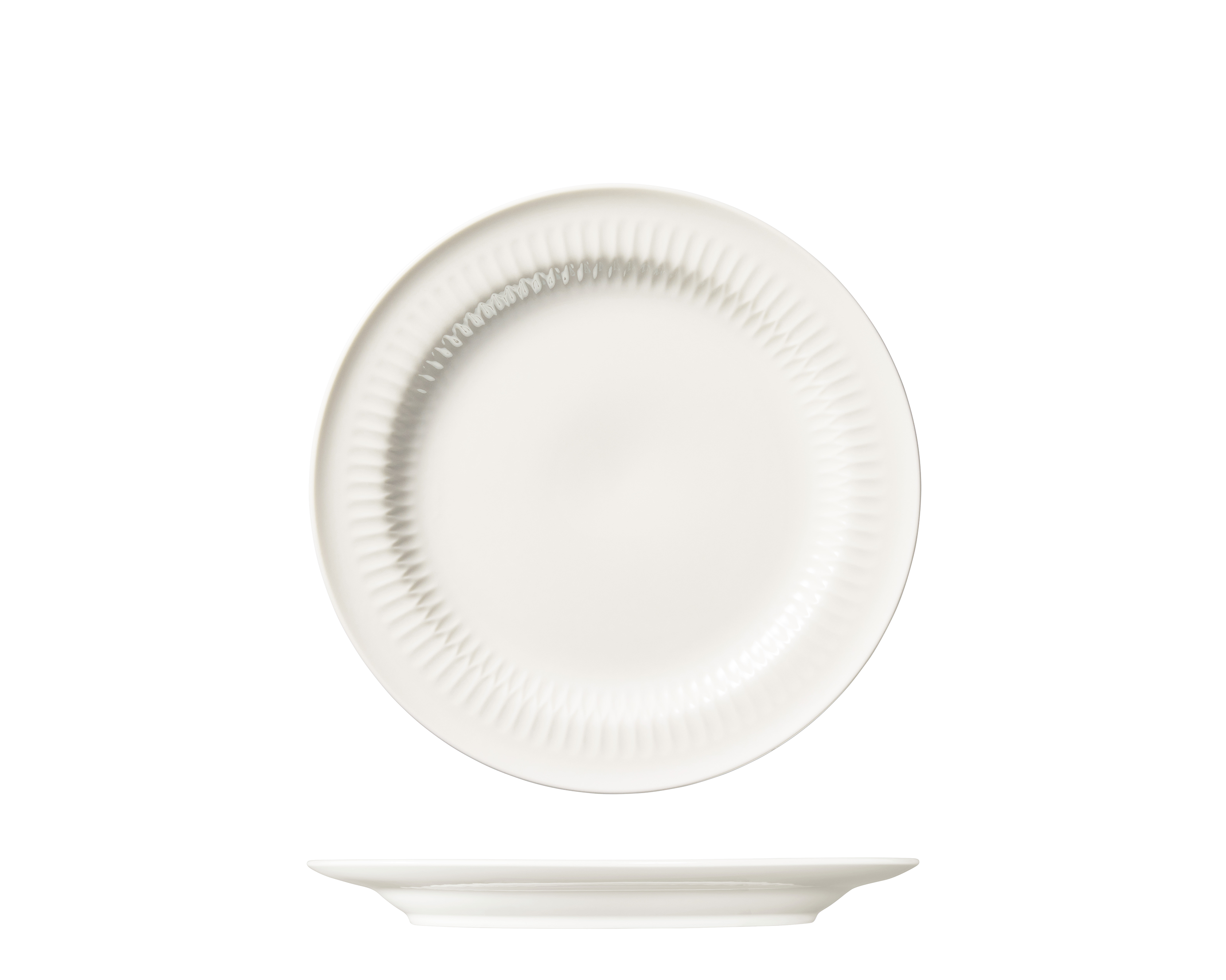 Luzerne Cottage White Round Plate - Wide Rim (300mm Ø)