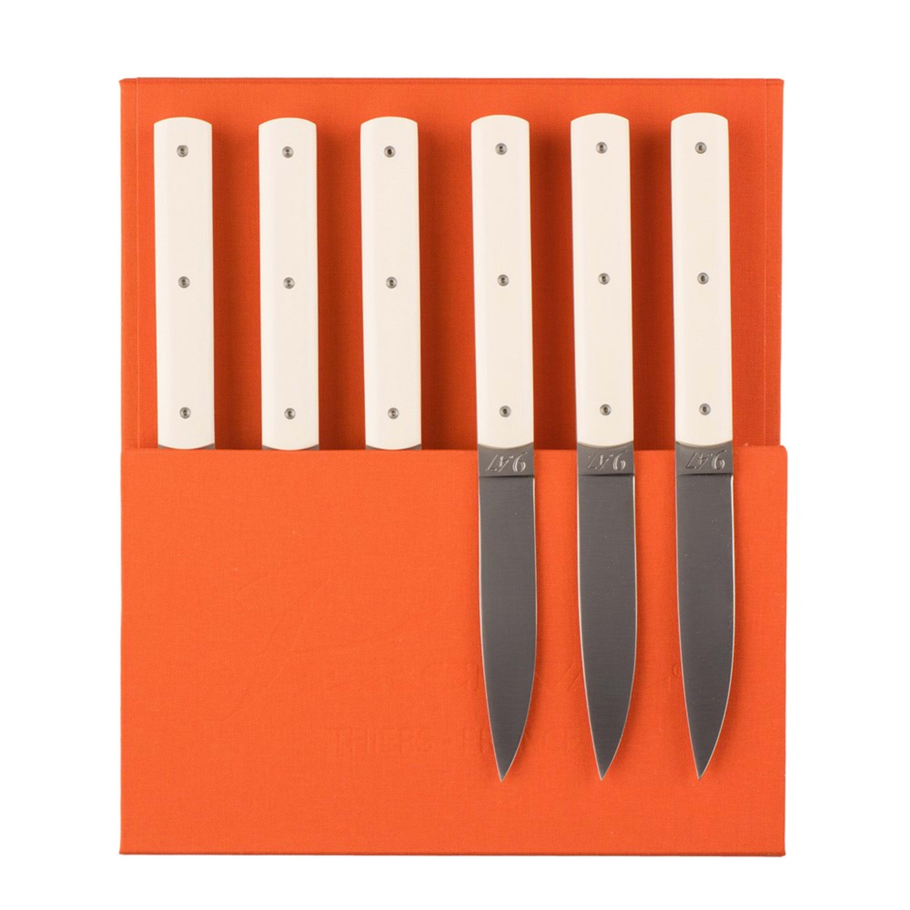 Perceval 9.47 6 Piece Steak Knife Set - Cream in Gift Box