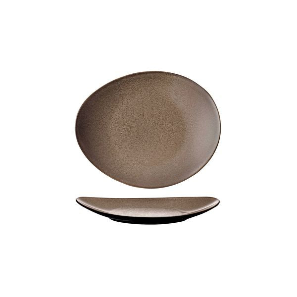 Luzerne Rustic Chestnut Oval Coupe Plate (185x155mm)