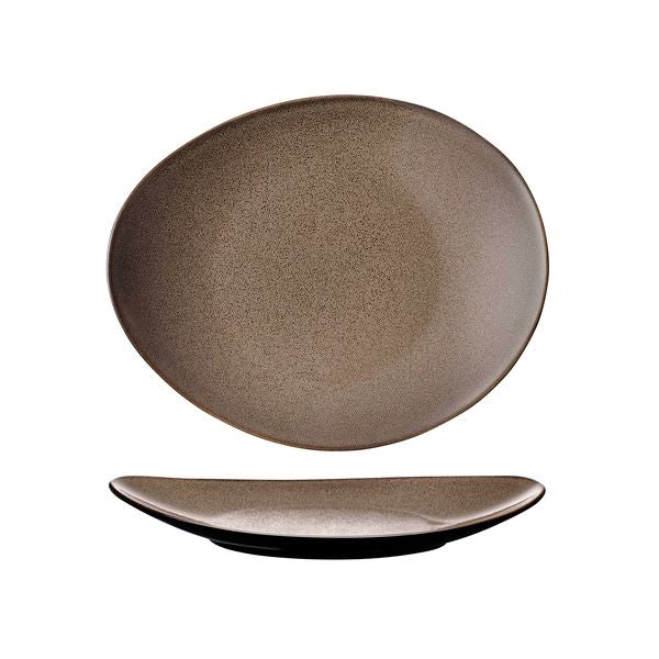 Luzerne Rustic Chestnut Oval Coupe Plate (225x185mm)