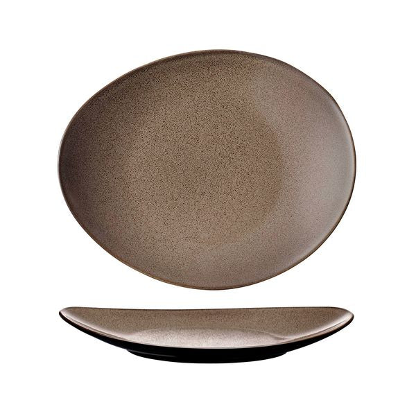 Luzerne Rustic Chestnut Oval Coupe Plate (290x245mm)