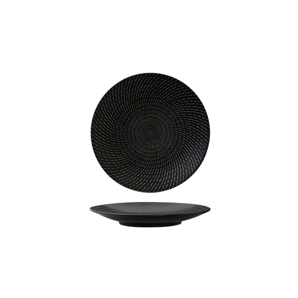 Luzerne Zen Black Swirl Round Coupe Plate (155mm Ø)