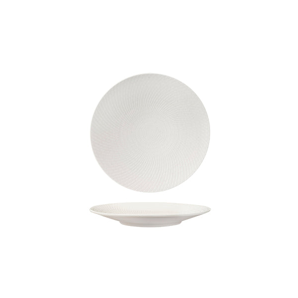 Luzerne Zen White Swirl Round Coupe Plate (155mm Ø)