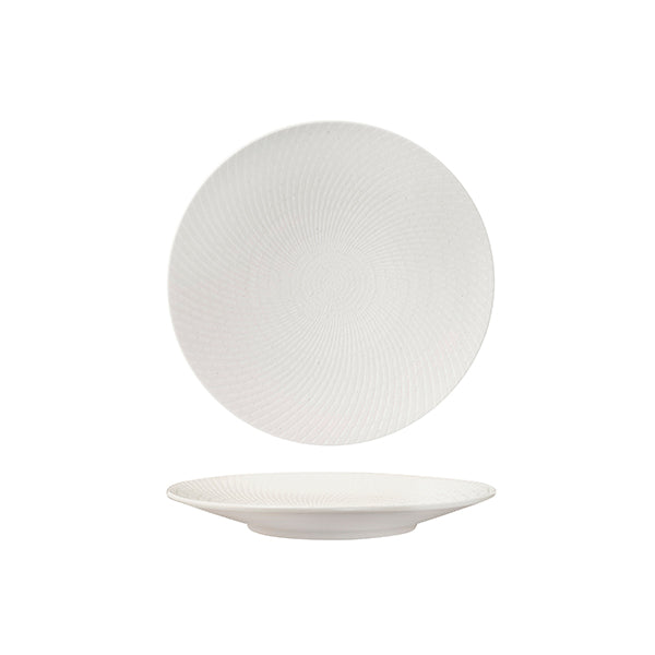 Luzerne Zen White Swirl Round Coupe Plate (205mm Ø)