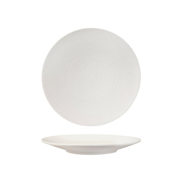 Luzerne Zen White Swirl Round Coupe Plate (235mm Ø)