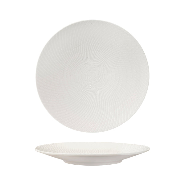 Luzerne Zen White Swirl Round Coupe Plate (275mm Ø)