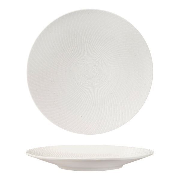 Luzerne Zen White Swirl Round Coupe Plate (310mm Ø)