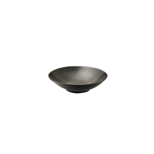 Luzerne Zen Black Swirl Round Bowl - Footed (145mm Ø 41mm H 270ml)