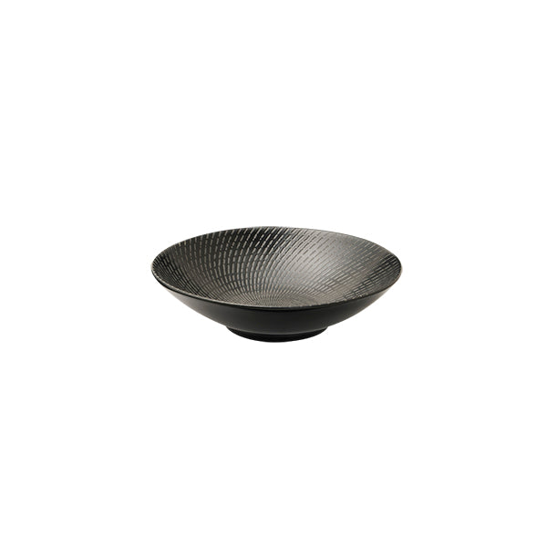 Luzerne Zen Black Swirl Round Bowl - Footed (190mm Ø 50mm H 530ml)