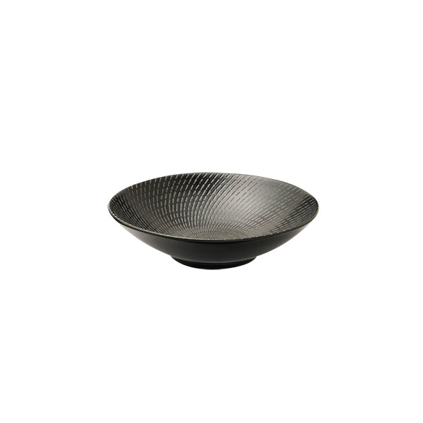 Luzerne Zen Black Swirl Round Bowl - Footed (210mm Ø 59mm H 860ml)
