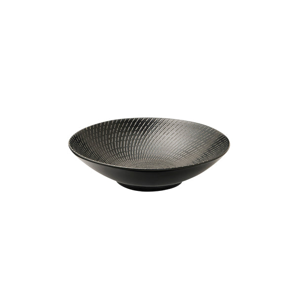 Luzerne Zen Black Swirl Round Bowl - Footed (240mm Ø 67mm H 1200ml)