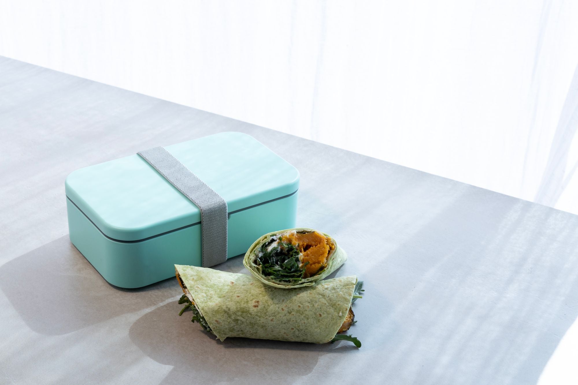 Cuisena RPET Rectangular Bento Box with Cutlery Aqua