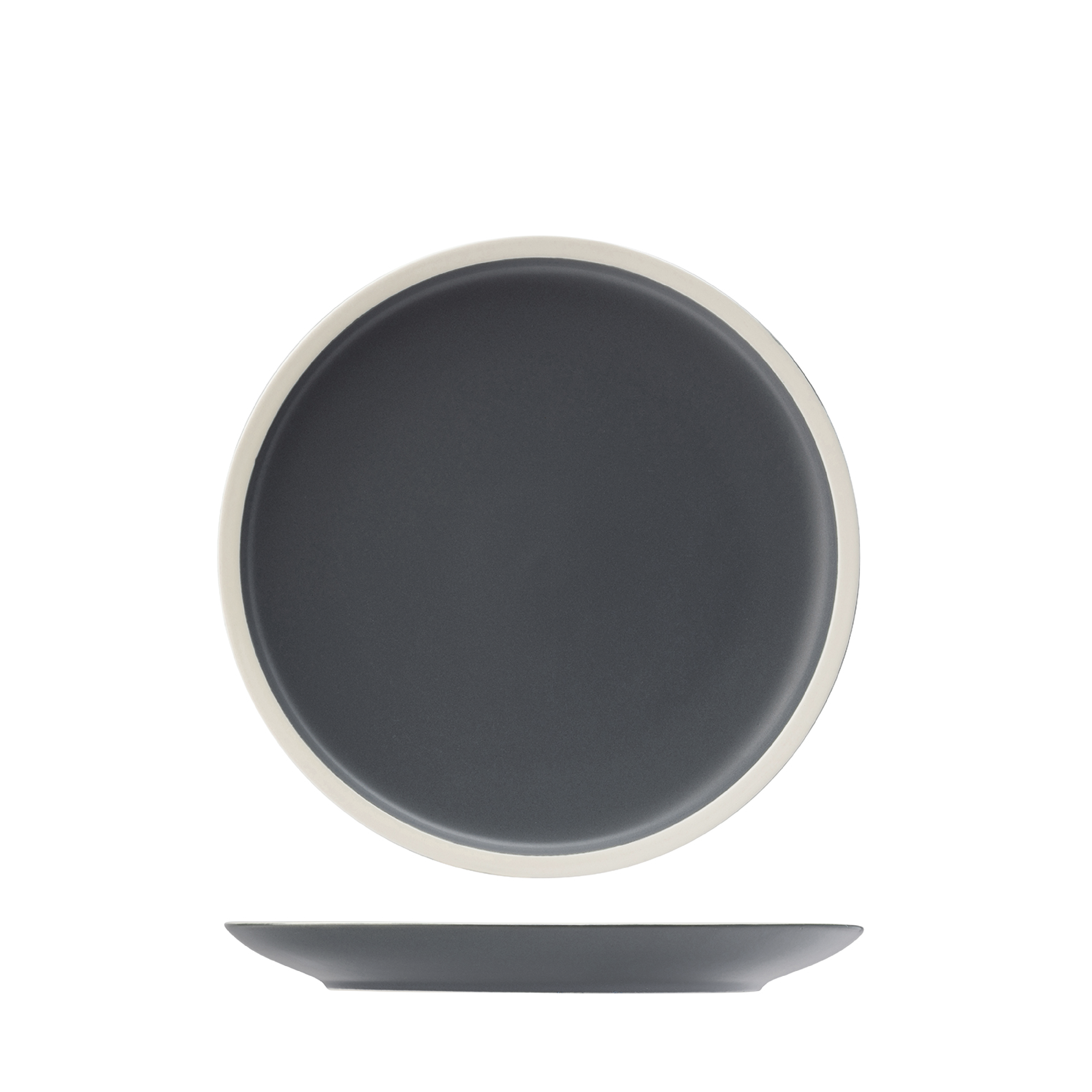 Utopia Forma Charcoal Round Coupe Plate (210mm)