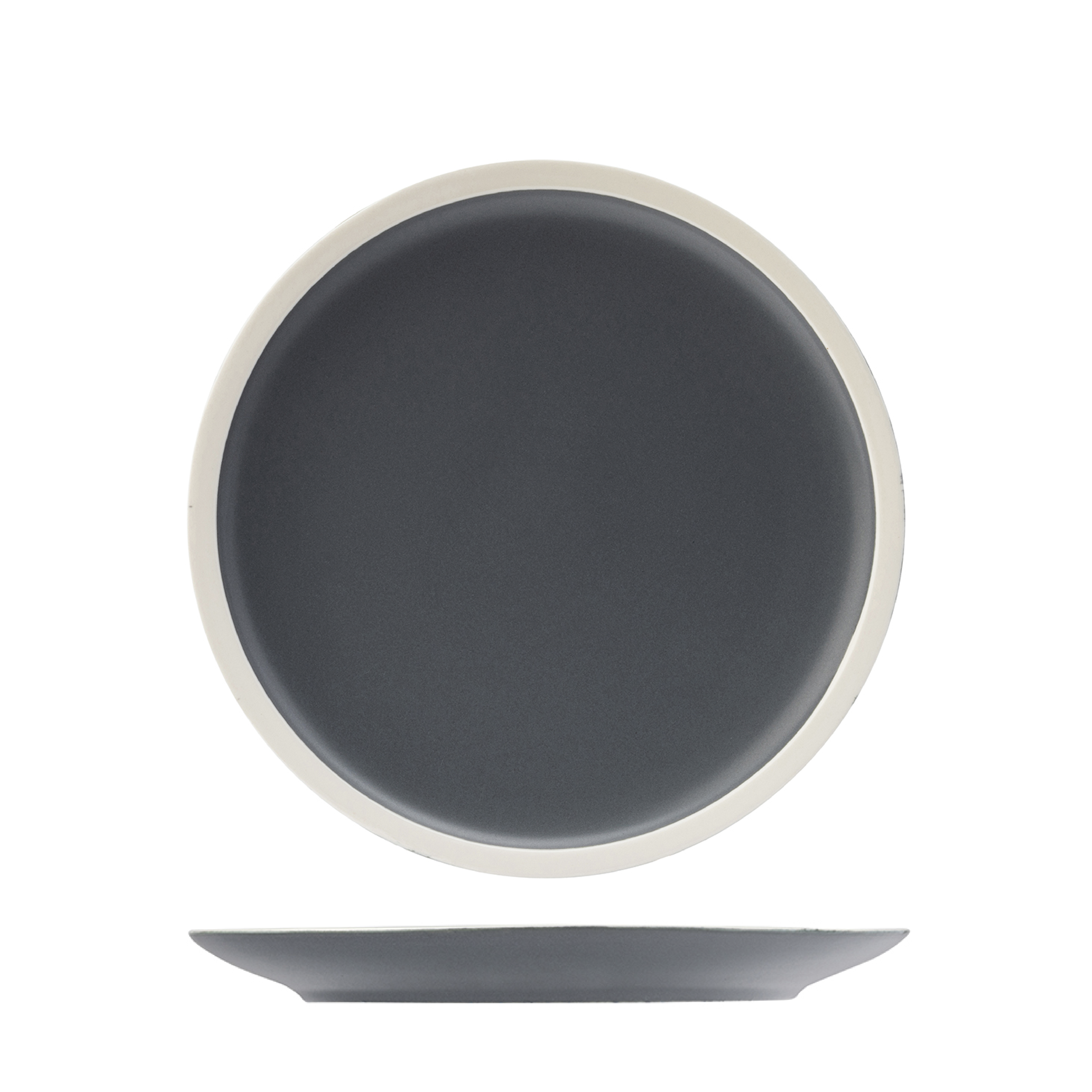 Utopia Forma Charcoal Round Coupe Plate (240mm)