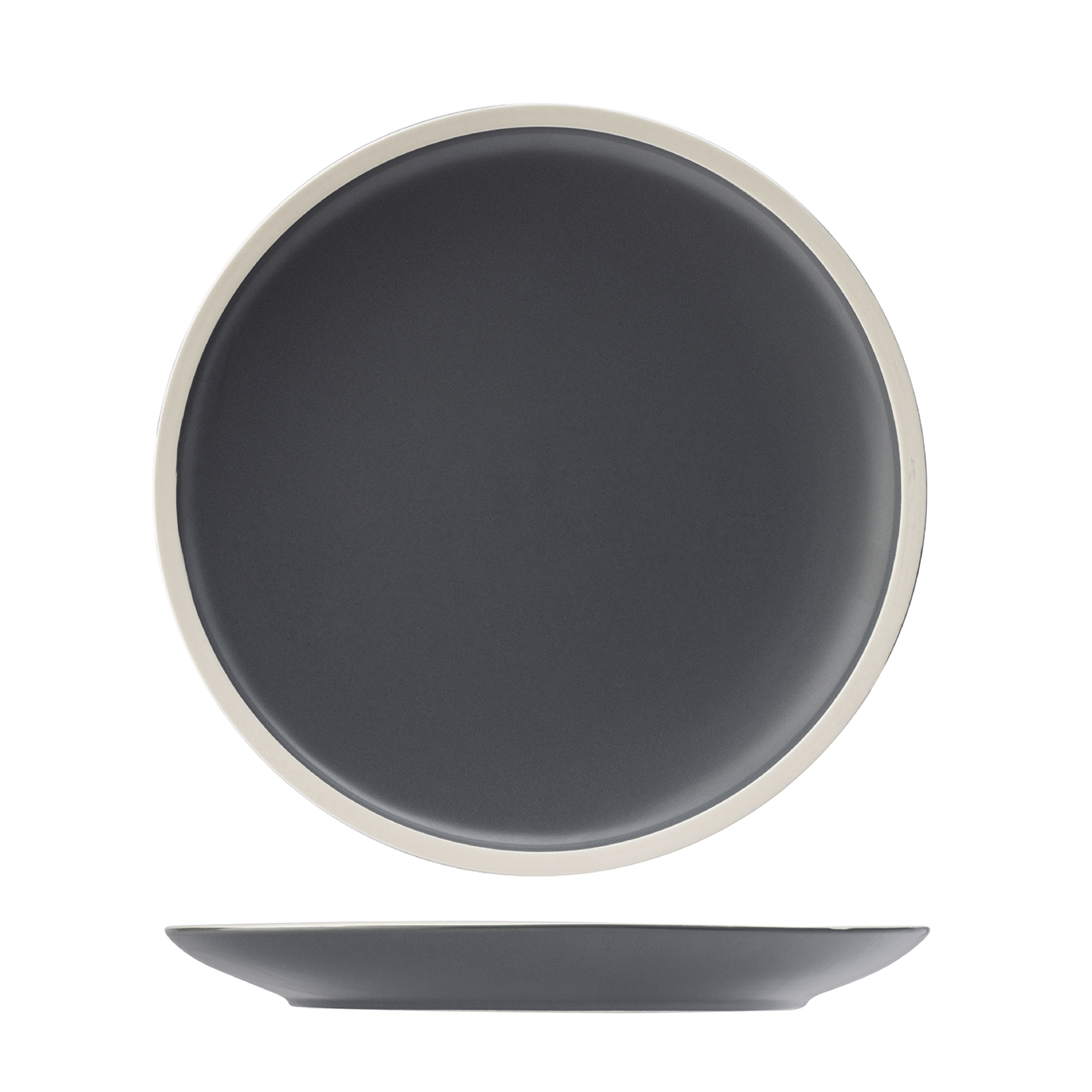 Utopia Forma Charcoal Round Coupe Plate (265mm)
