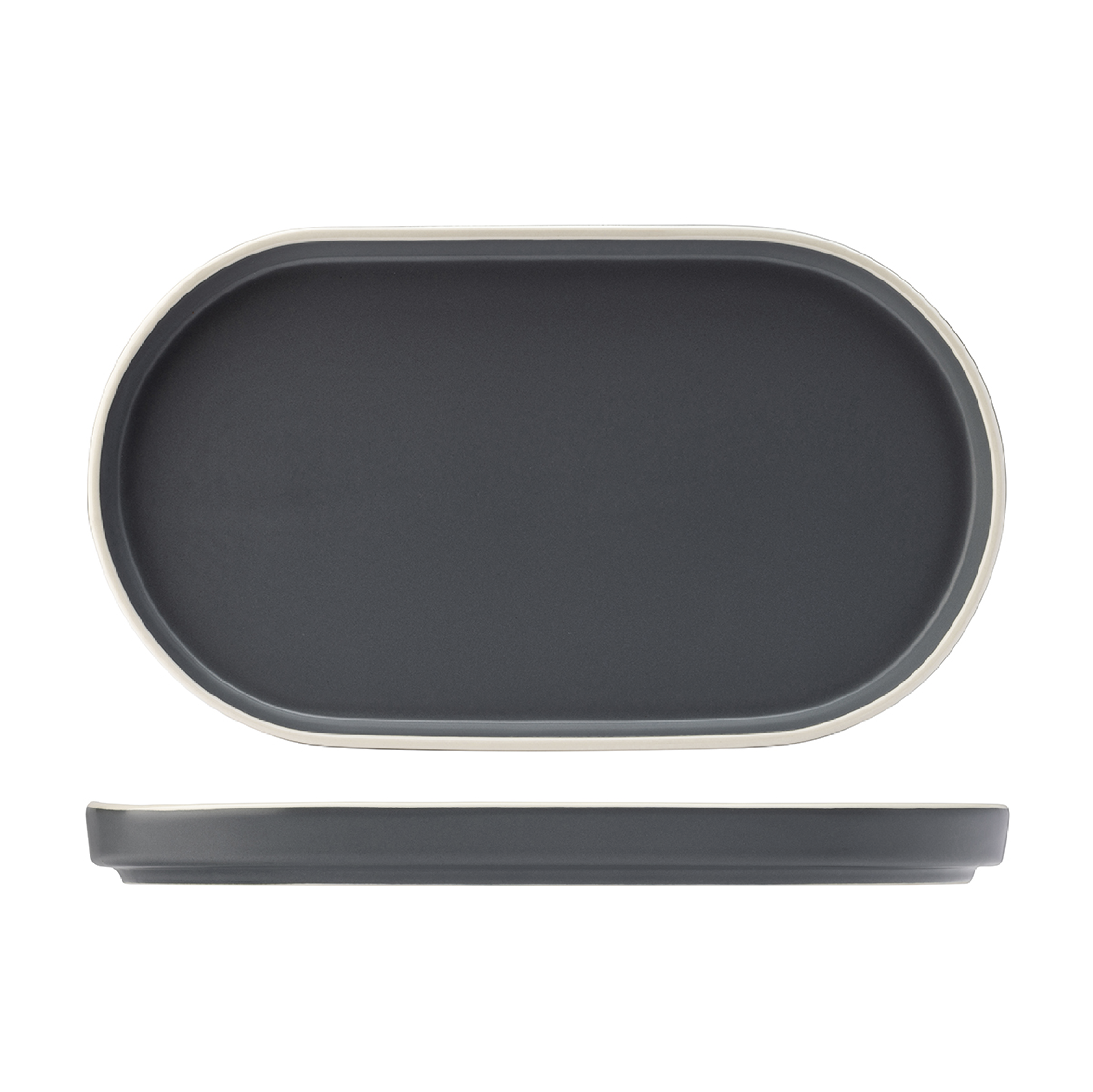 Utopia Forma Charcoal Oval Platter (310mm 175mm)