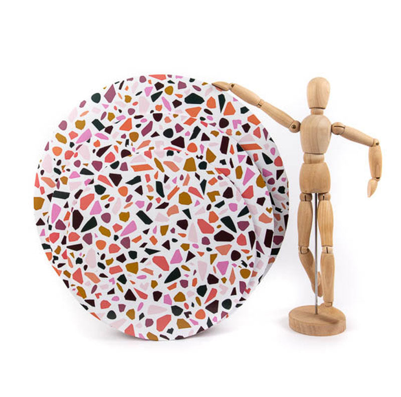 Bake Group Food Presentation Board Round Terrazzo 12in