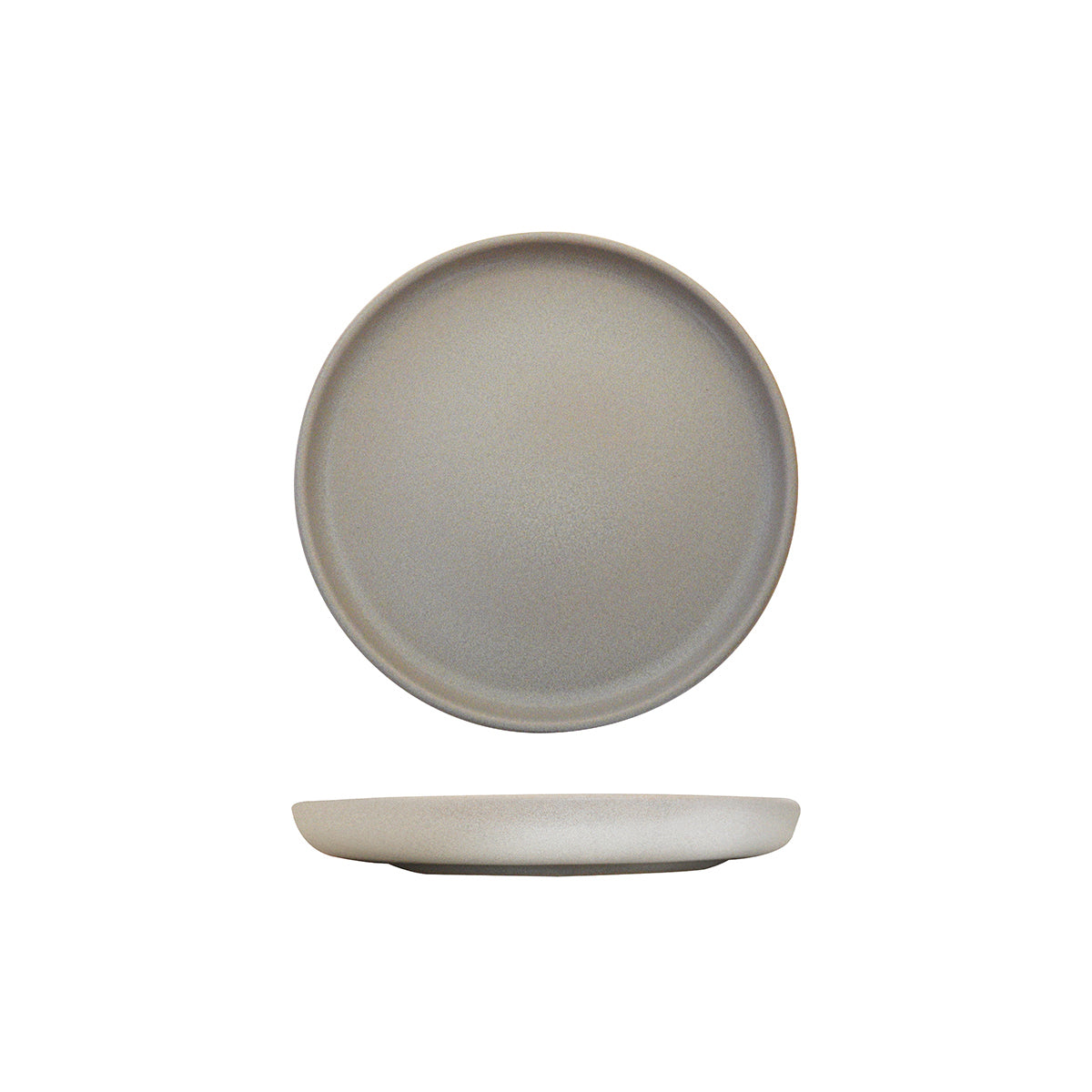 Eclipse Uno Light Grey Round Walled Plate (220mm Ø)