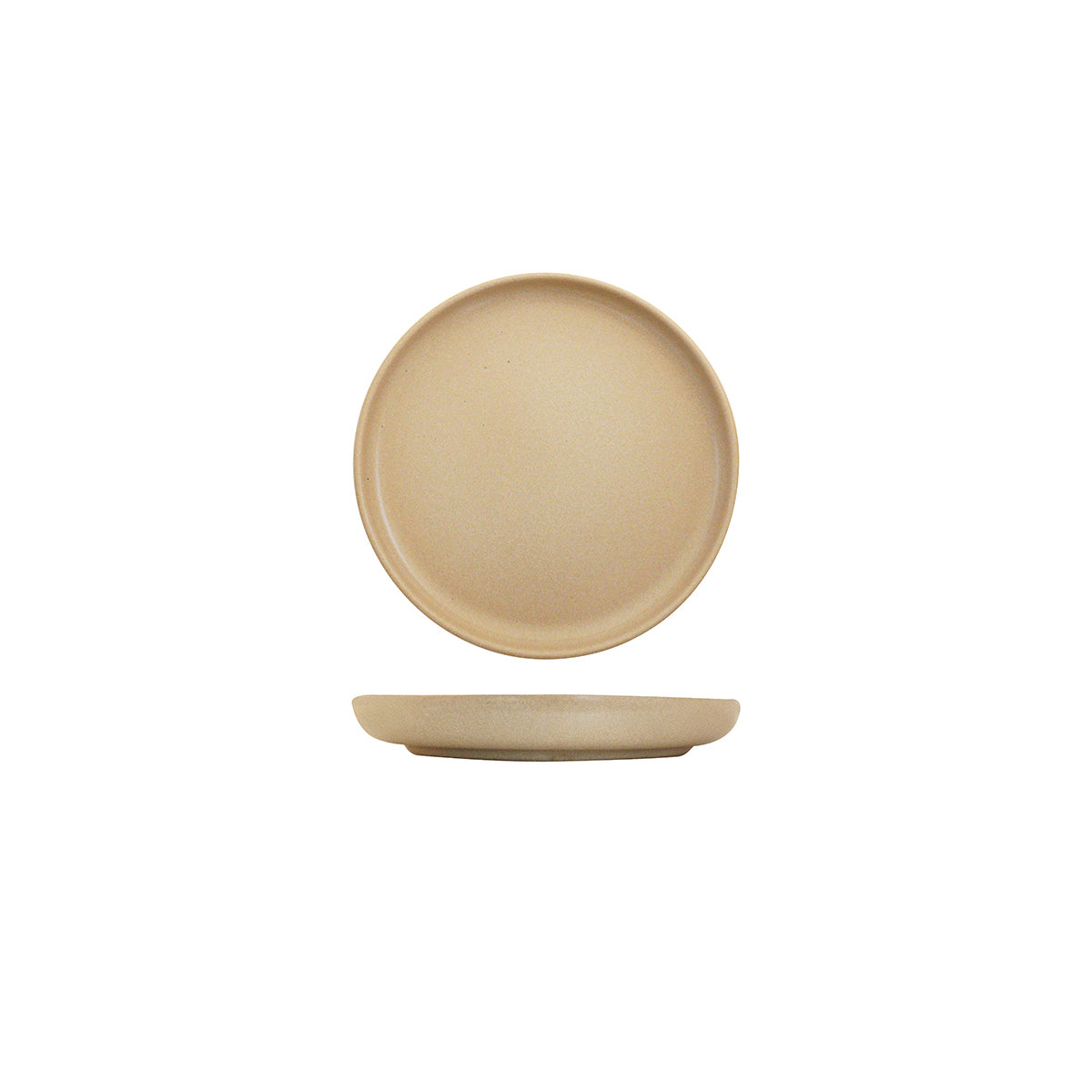 Eclipse Uno Taupe Round Walled Plate (175mm Ø)