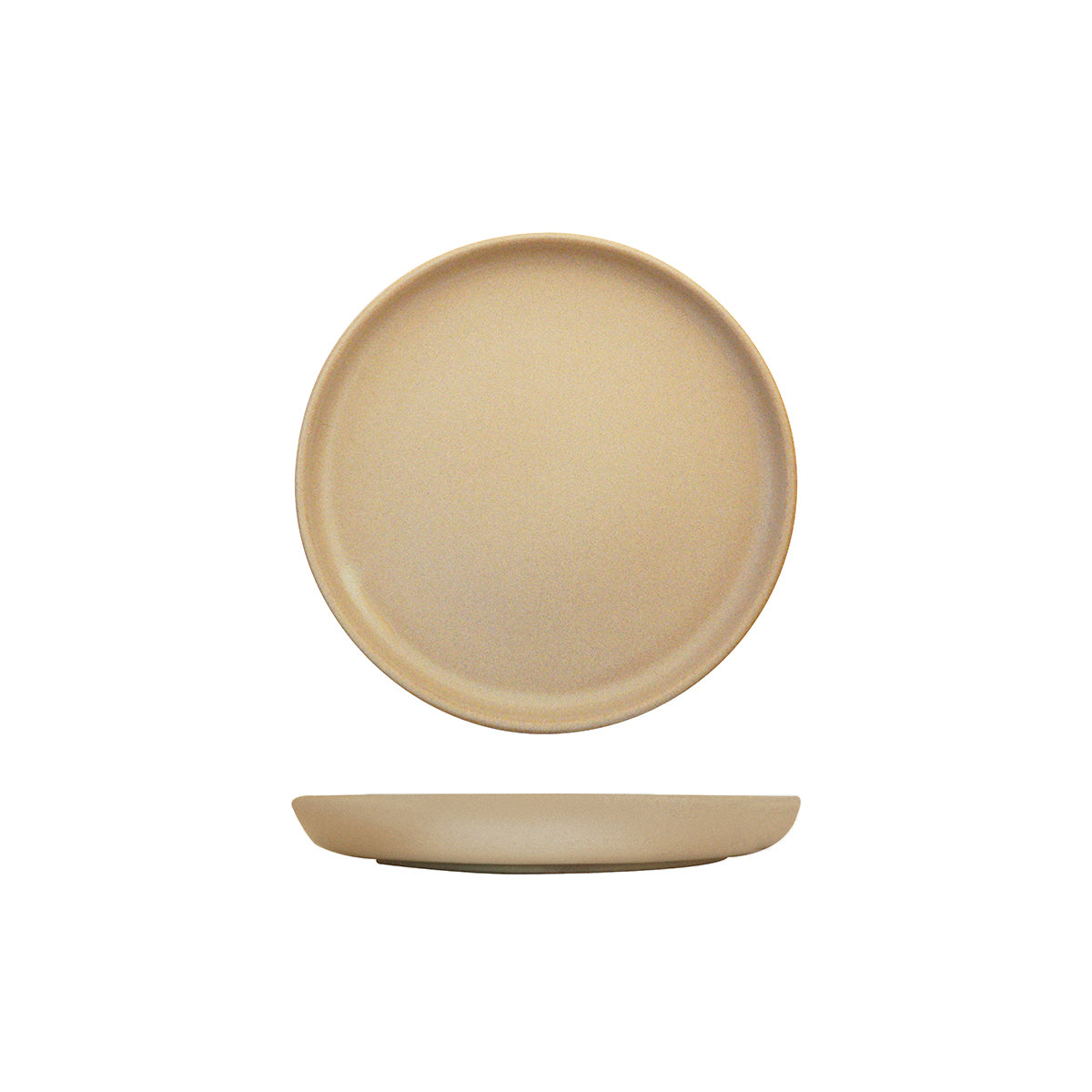 Eclipse Uno Taupe Round Walled Plate (220mm Ø)