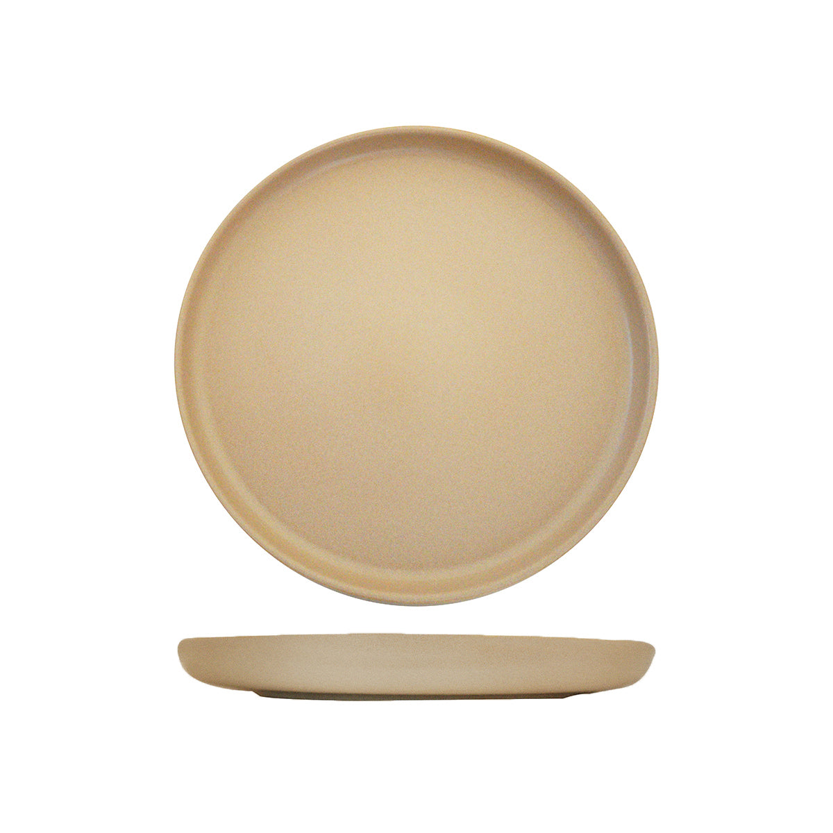 Eclipse Uno Taupe Round Walled Plate (280mm Ø)