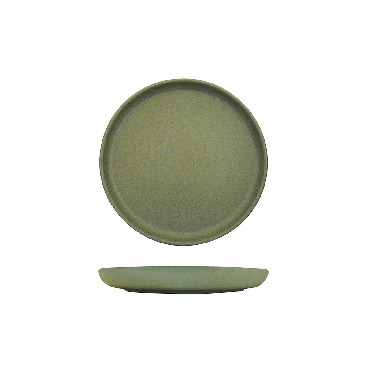 Eclipse Uno Green Round Walled Plate (220mm Ø)
