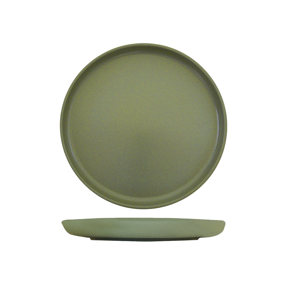 Eclipse Uno Green Round Walled Plate (280mm Ø)