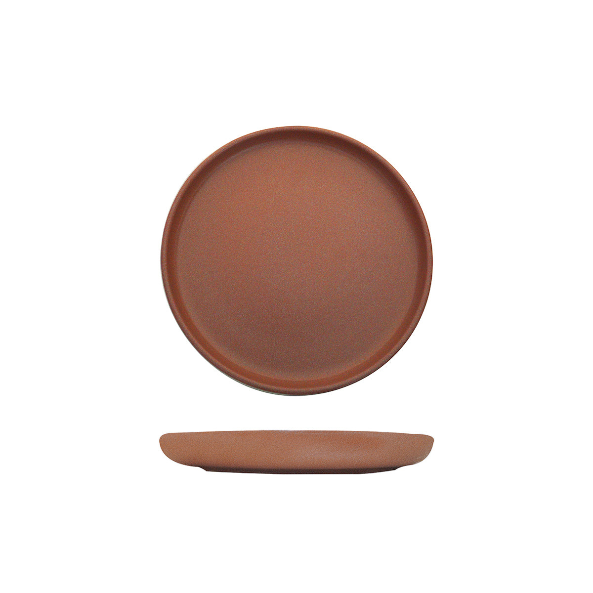 Eclipse Uno Brown Round Walled Plate (220mm Ø)