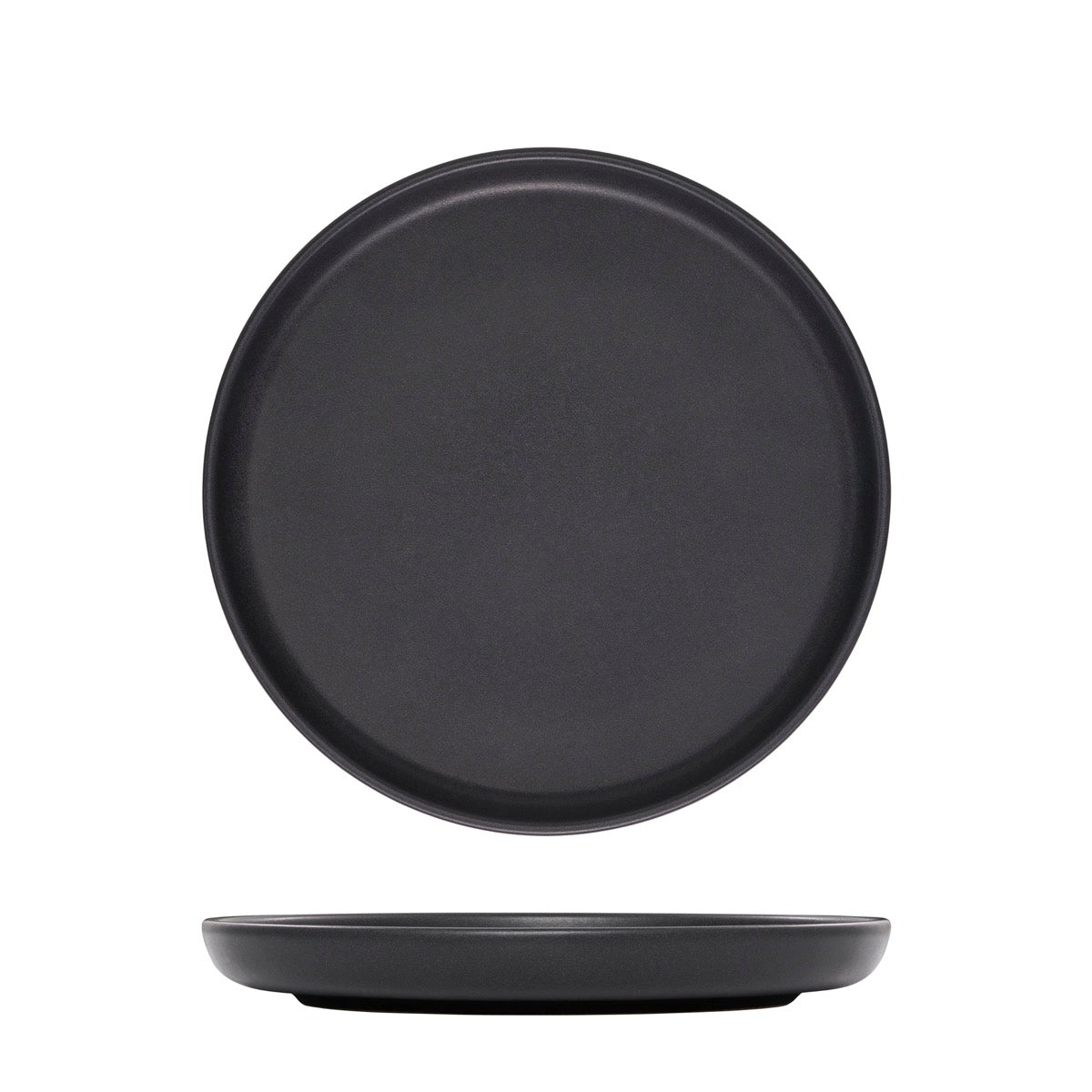 Eclipse Uno Black Round Walled Plate (220mm Ø)
