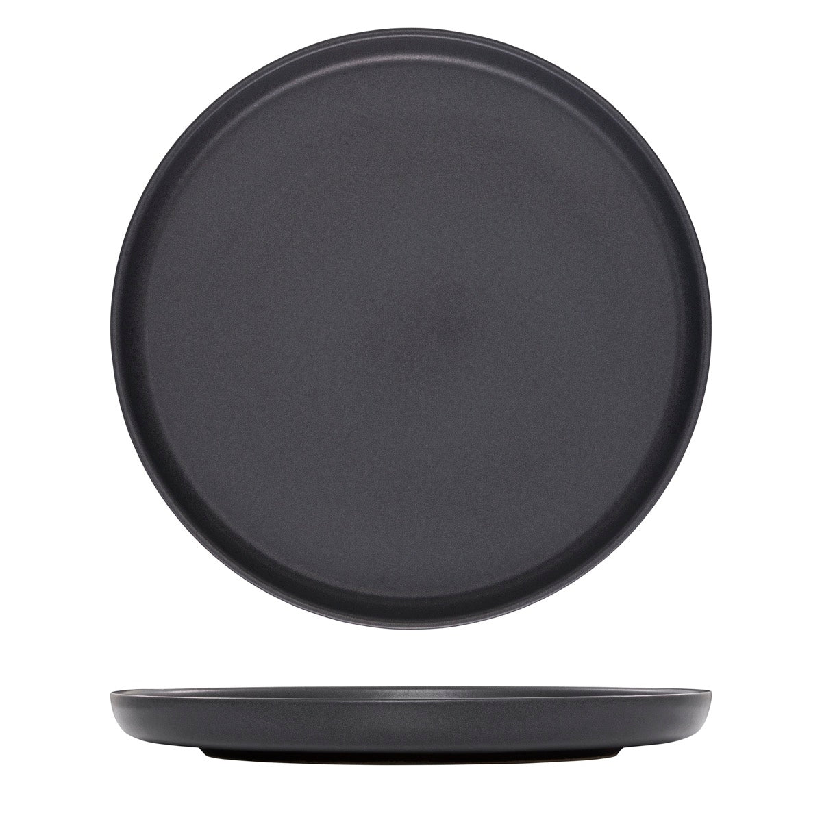 Eclipse Uno Black Round Walled Plate (280mm Ø)