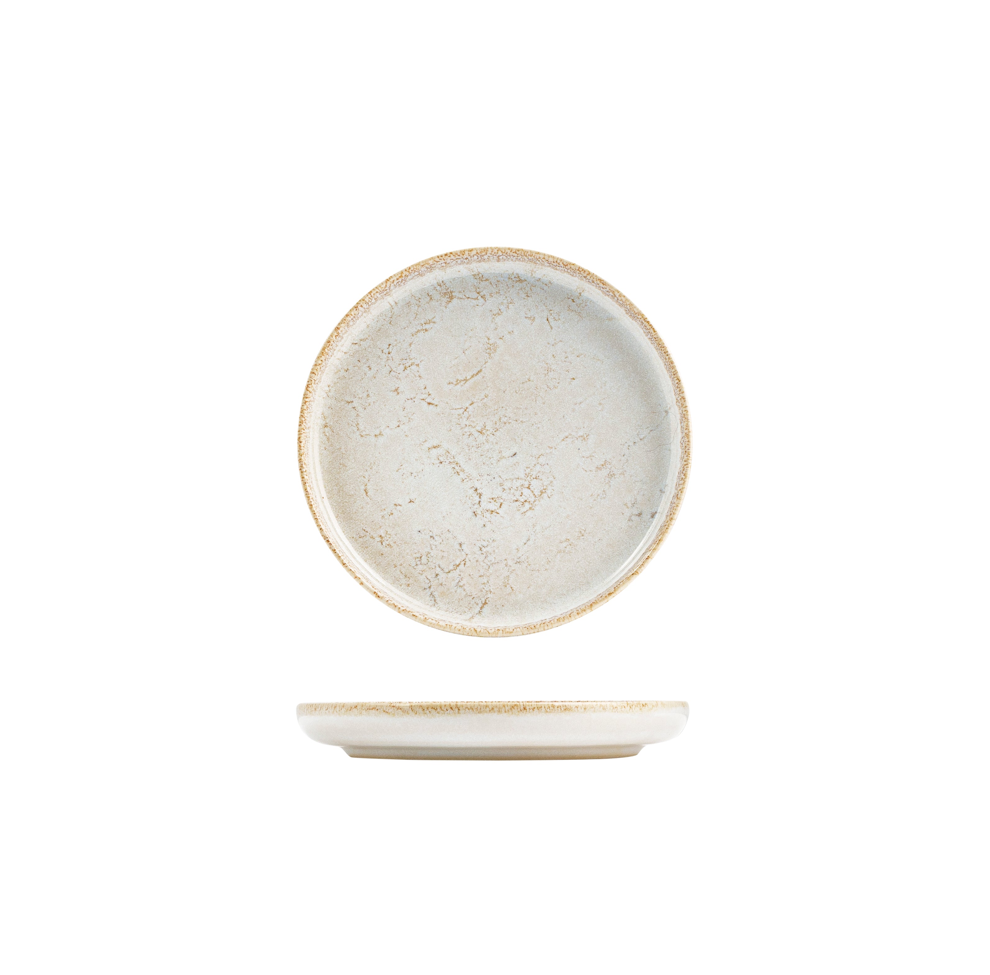 Eclipse Duo Limestone Round Walled Plate (175mm Ø)