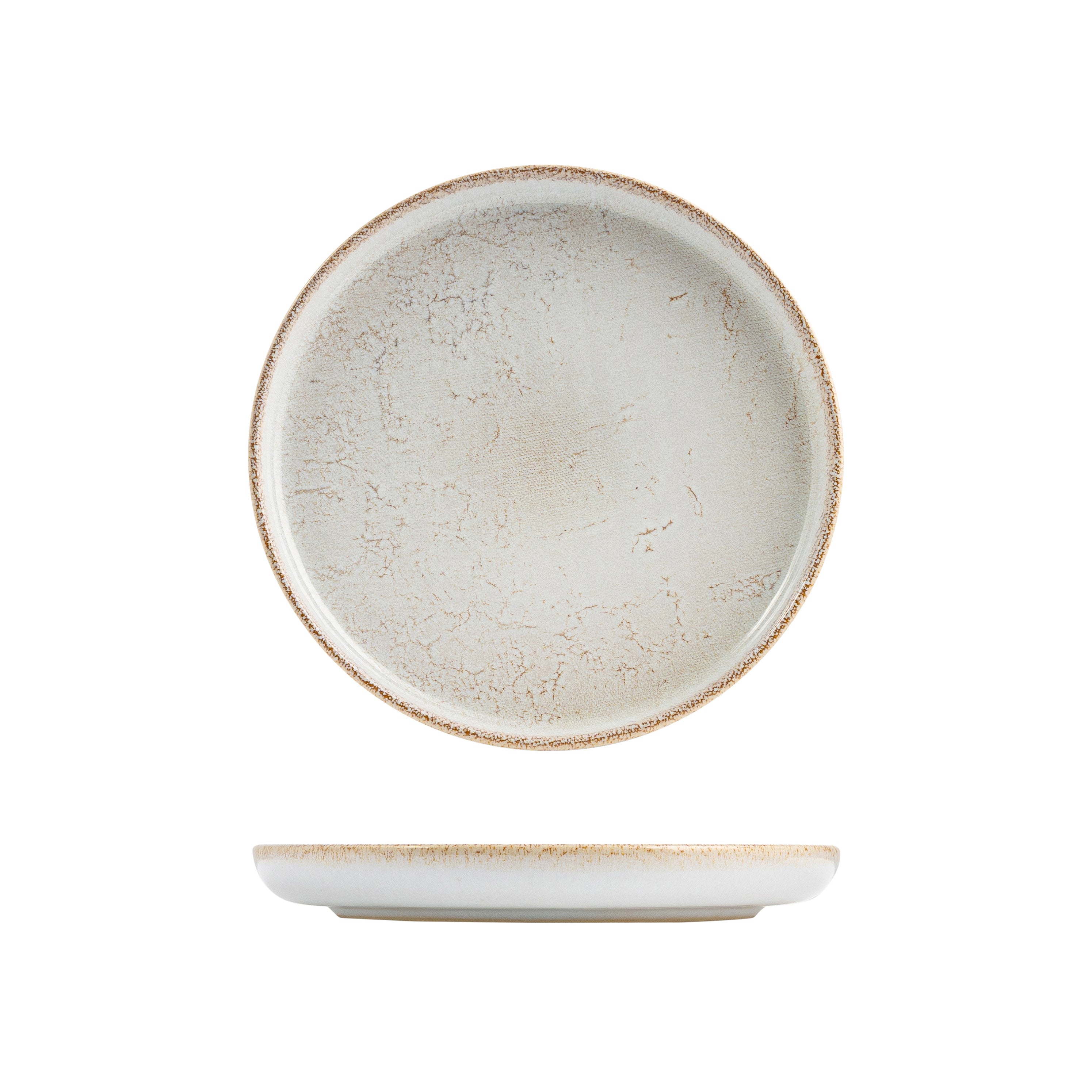 Eclipse Duo Limestone Round Walled Plate (220mm Ø)