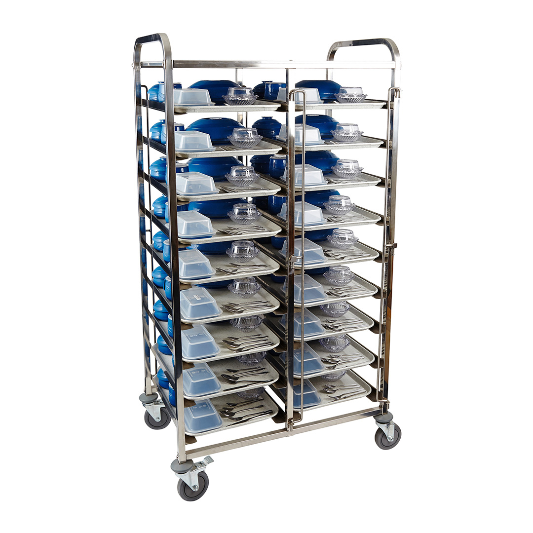 KH Healthcare Meal Delivery Trolley 9 Tier 18 Tray S/Steel