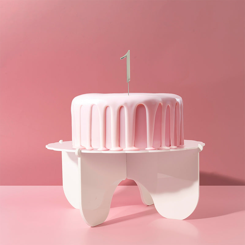 Cake & Candle Cake Topper Number 1 Silver 7cm