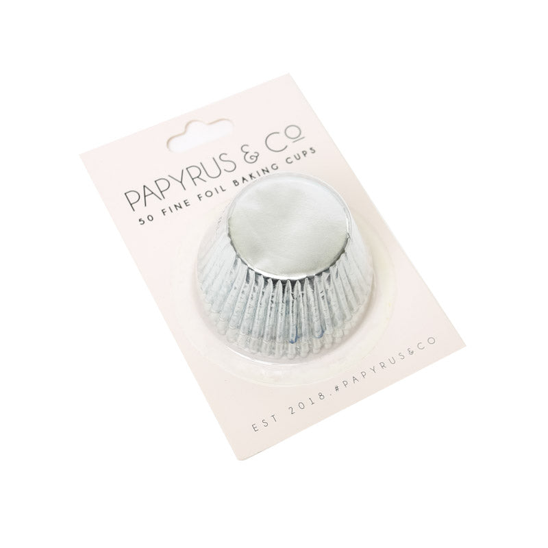 Papyrus Medium Foil Baking Cups Base Silver 44mm 50 Pack