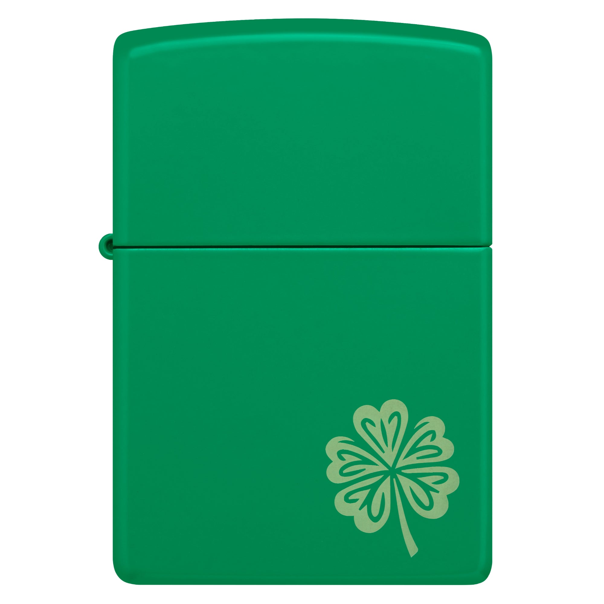 Zippo Windproof Lighter 4 Leaf Clover Green Matte