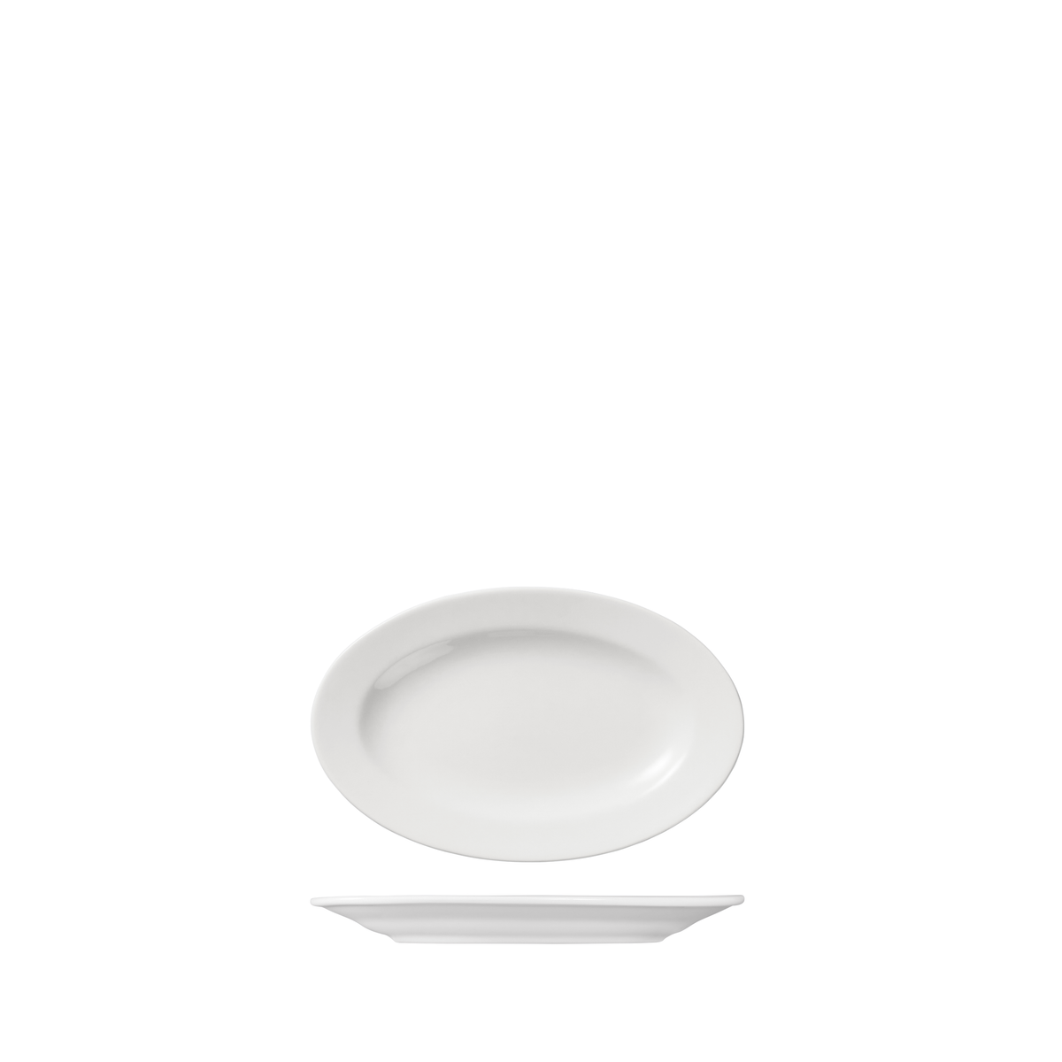 Ariane Prime Oval Plate - Wide Rim (170mm - White)