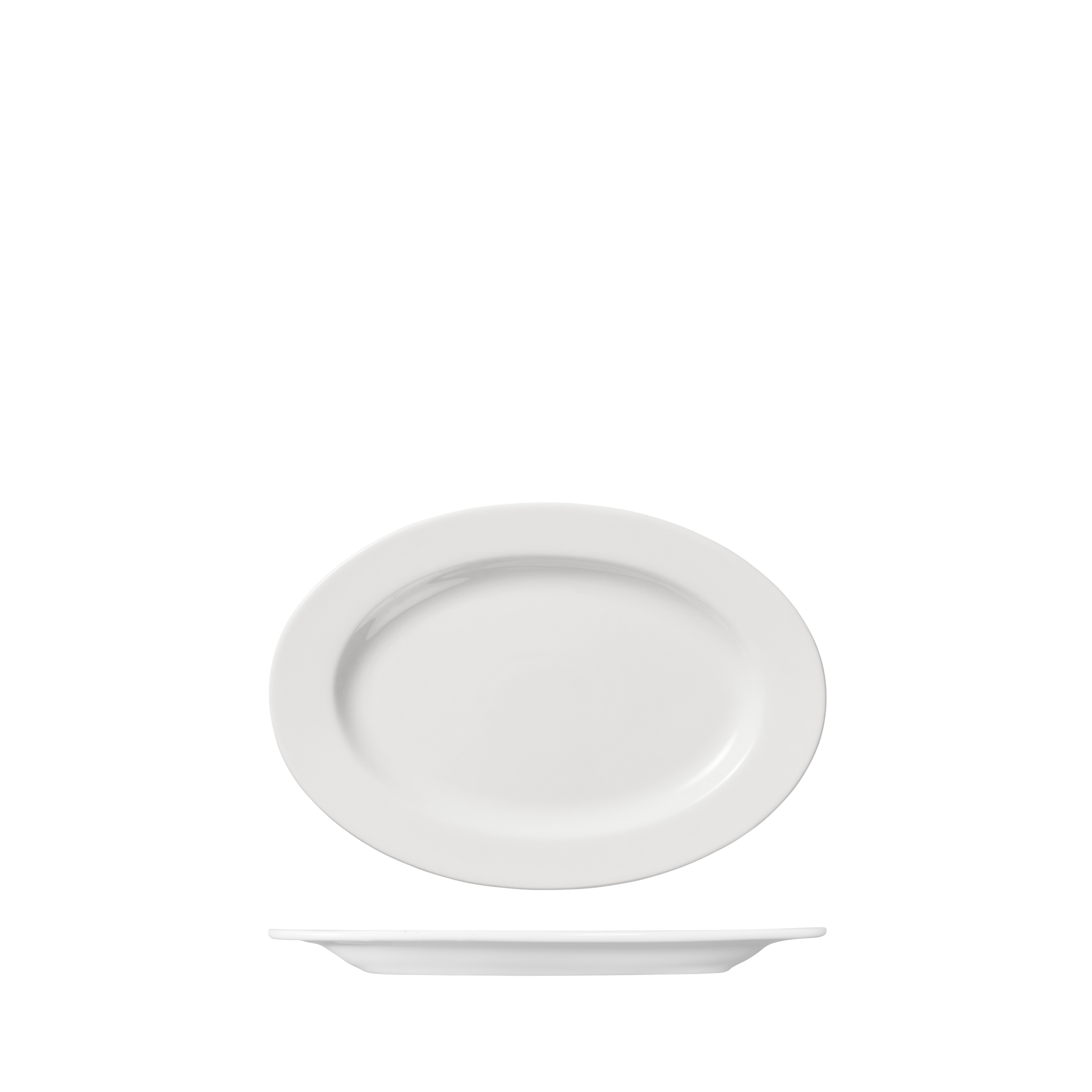 Ariane Prime Oval Plate - Wide Rim (220mm - White)