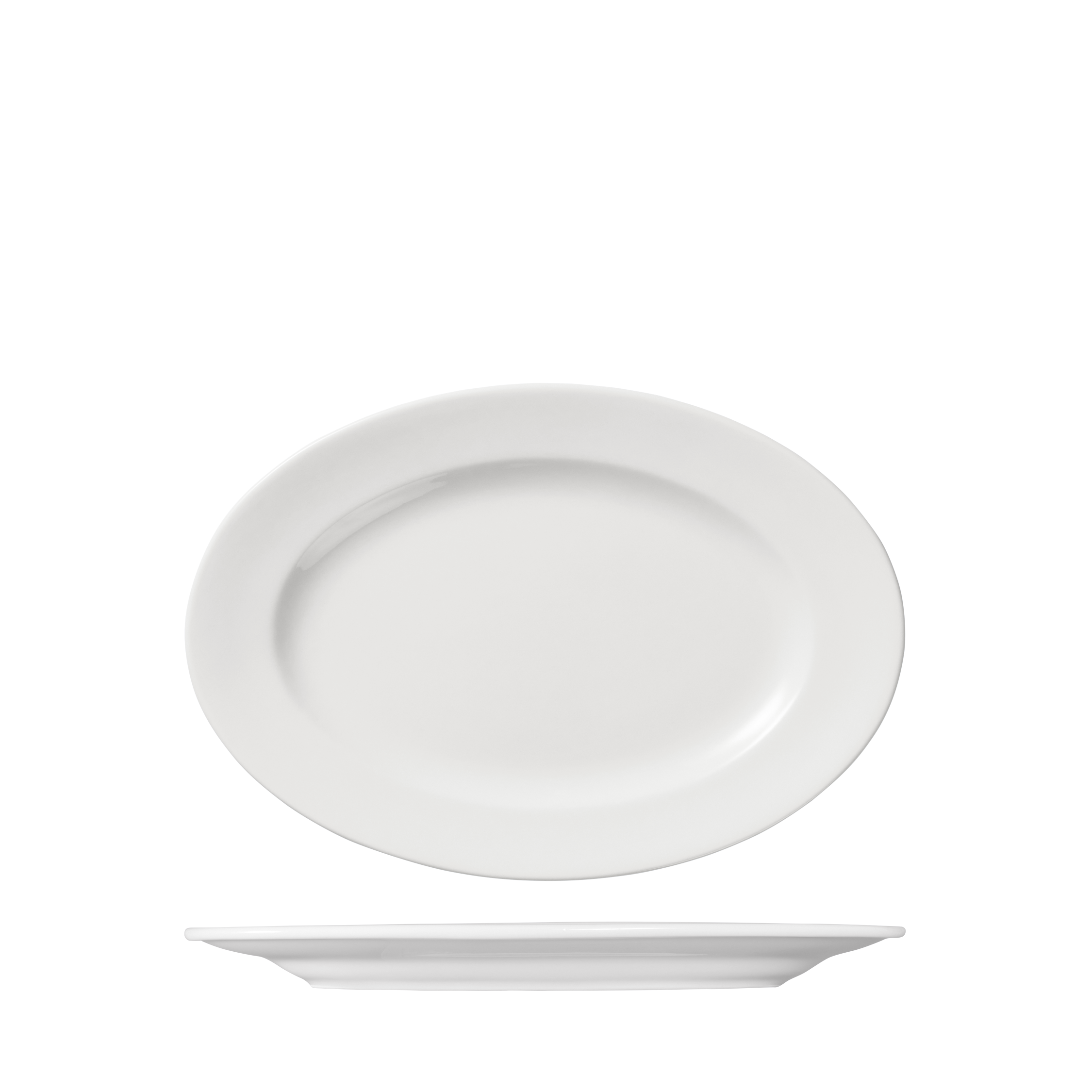 Ariane Prime Oval Plate - Wide Rim (280mm - White)