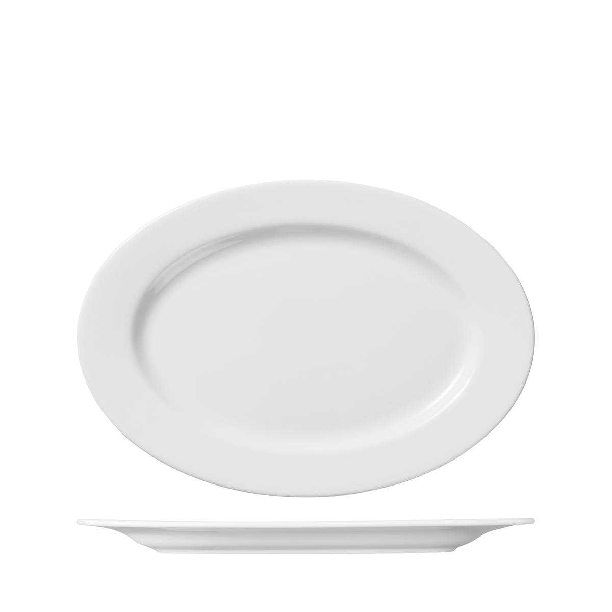 Ariane Prime Oval Plate - Wide Rim (320mm - White)