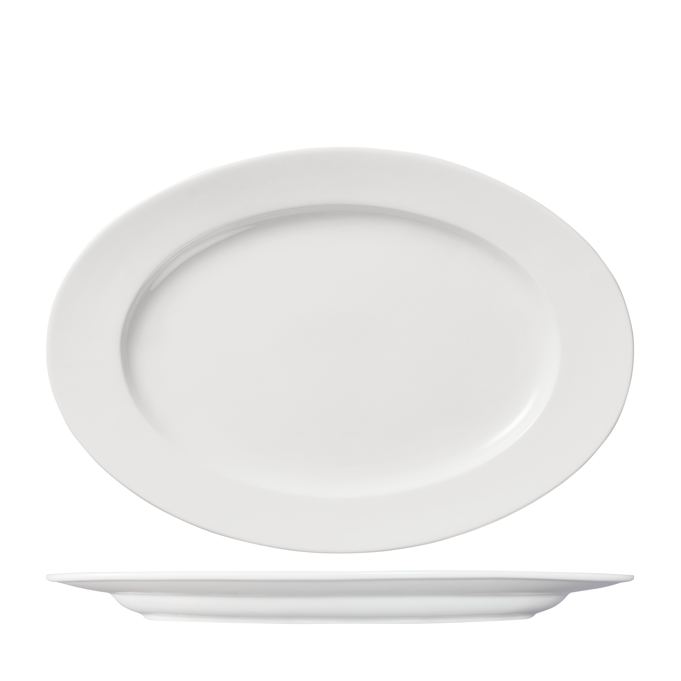 Ariane Prime Oval Plate - Wide Rim (360mm - White)