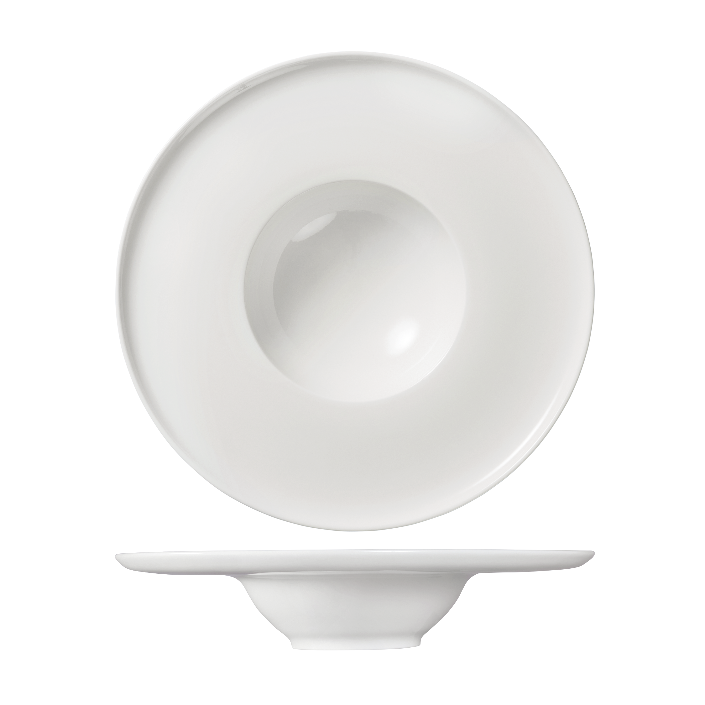 Ariane Serenity Gourmet Bowl - Flat Wide Rim (White)