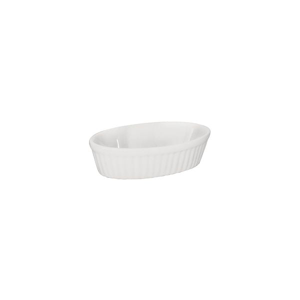 Duraceram Oval Baker - Ribbed (150x40mm - White)
