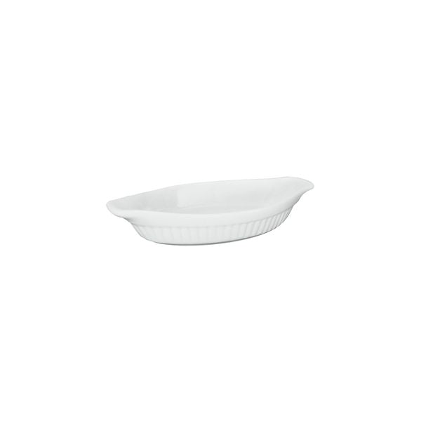 Duraceram Oval Au Gratin - Ribbed (230mm 225ml - White)