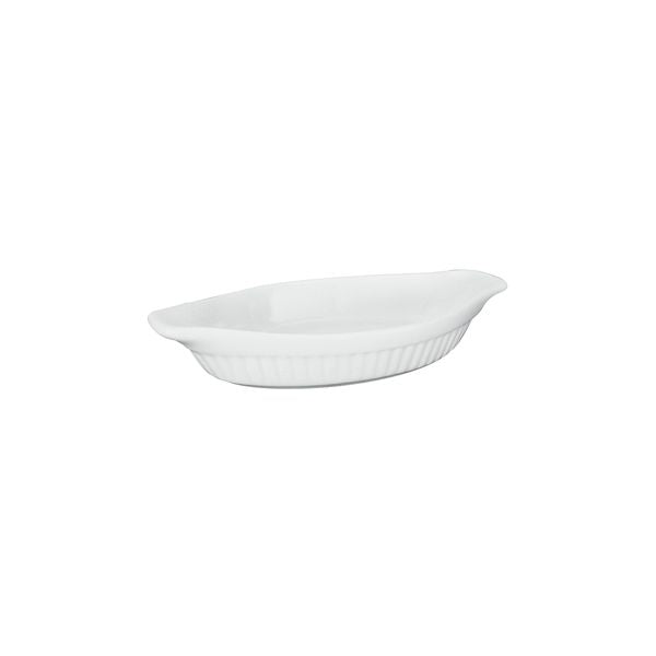 Duraceram Oval Au Gratin - Ribbed (250mm 350ml - White)