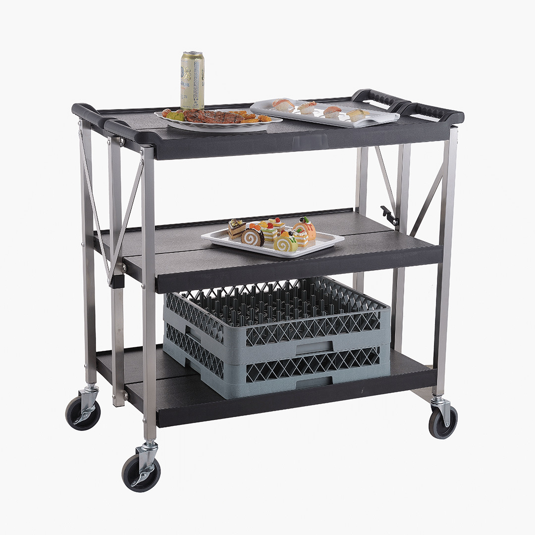 KH Classik Chef Foldable Trolley Small Black 680 x 410 x 915mm