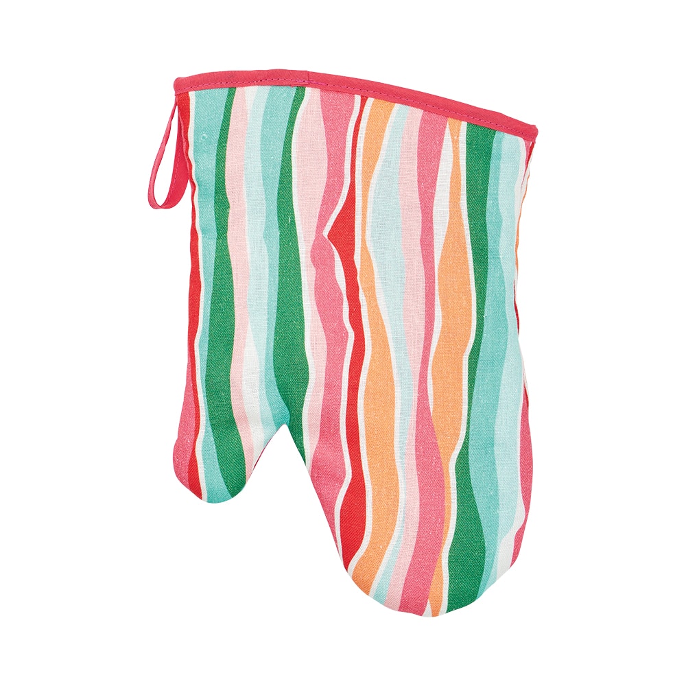 Annabel Trends Linen Oven Mitt Single Sherbet Ribbons