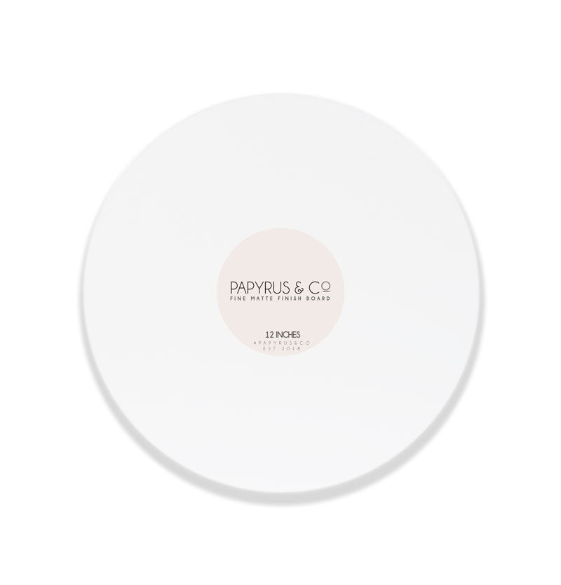 Papyrus Matte Masonite Cake Board Round White 12in