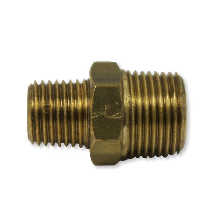 Brass Nipple 3/8" Male to 1/4" Male BSPT